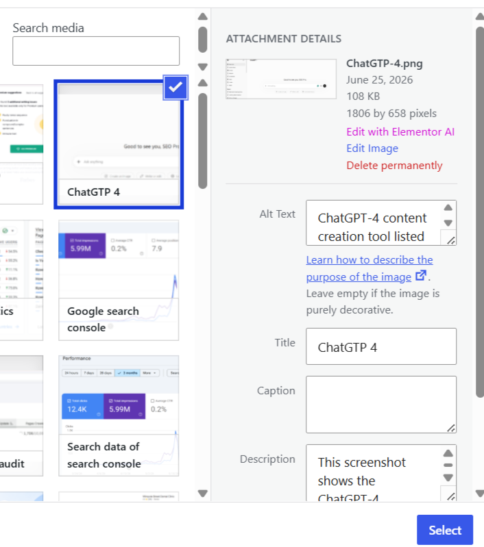 ChatGPT-4 content creation tool used to generate SEO-optimized dental practice website content and improve search rankings.
