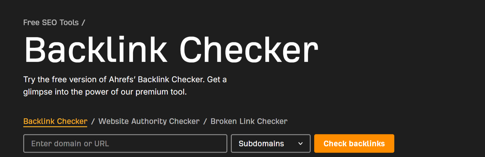 Ahrefs Backlink Checker tool analyzing backlinks for a UK dental clinic website.